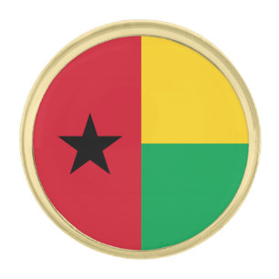 Guinea Bissau Flag Gold Finish Lapel Pin