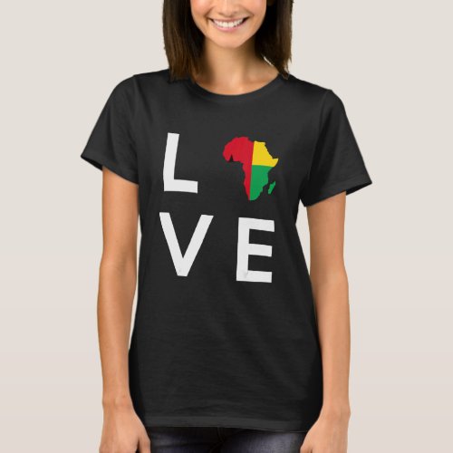 Guinea Bissau Flag Love Africa Continent for Guine T_Shirt