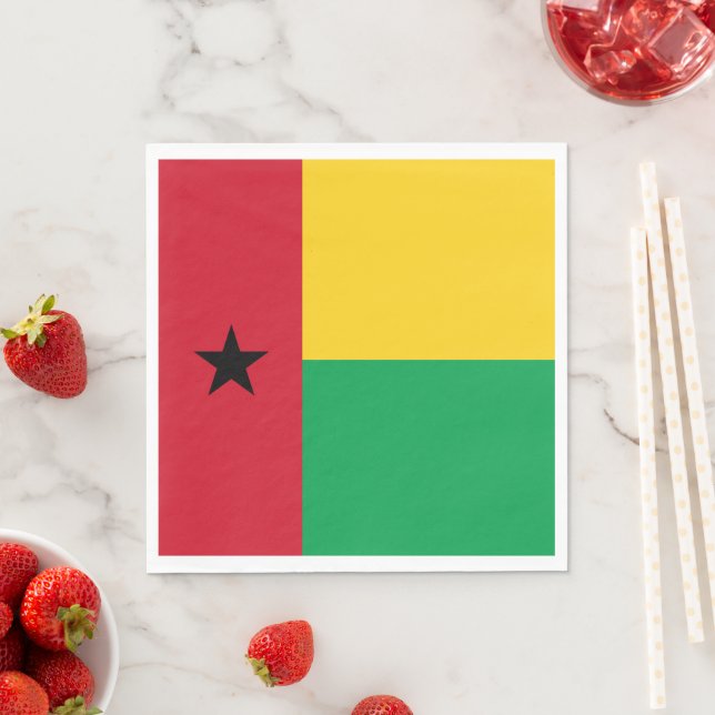 Guinea-Bissau flag Napkins (Insitu)