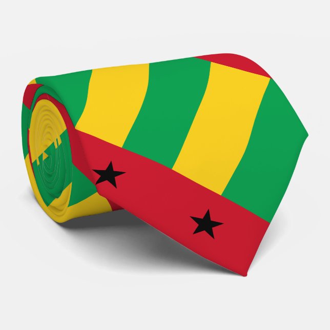 Guinea Bissau Flag Neck Tie (Rolled)