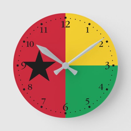 Guinea Bissau Flag Round Clock
