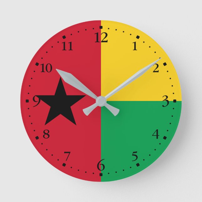 Guinea Bissau Flag Round Clock (Front)