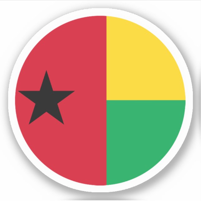 Guinea-Bissau Flag Round Sticker (Front)