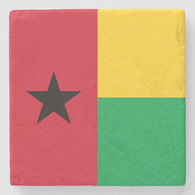 Guinea Bissau Flag Stone Coaster (Front)