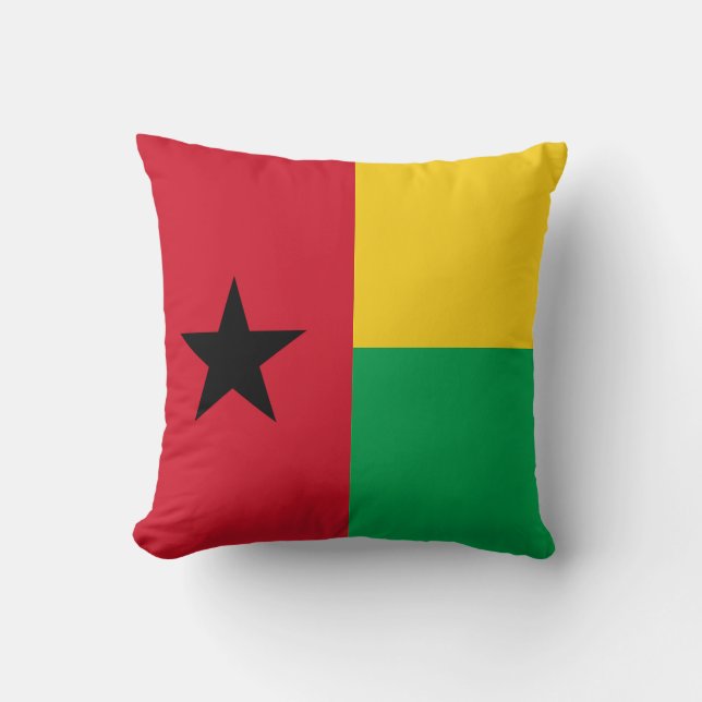 Guinea Bissau Flag Throw Pillow (Front)