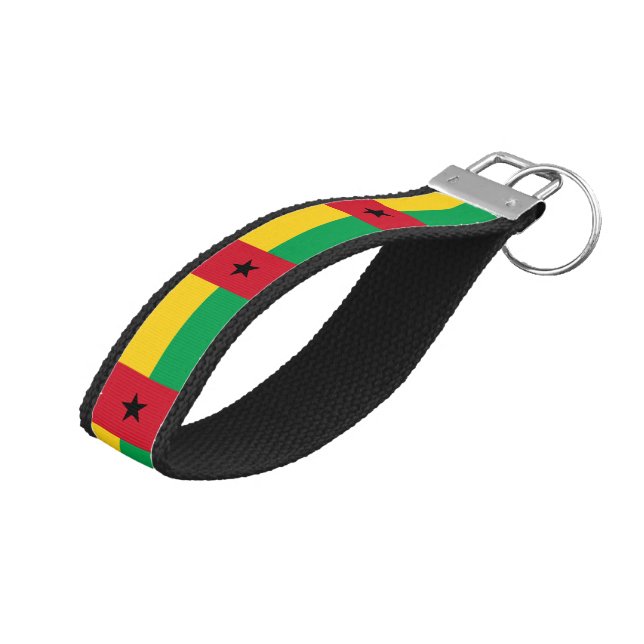 Guinea Bissau Flag Wrist Keychain (Angled Up)