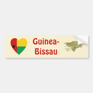 Guinea-Bissau Heart Flag + Map Bumper Sticker