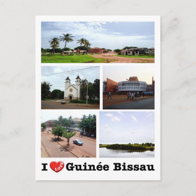 Guinea-Bissau - I Love Guinée Bissau - Postcard (Front)