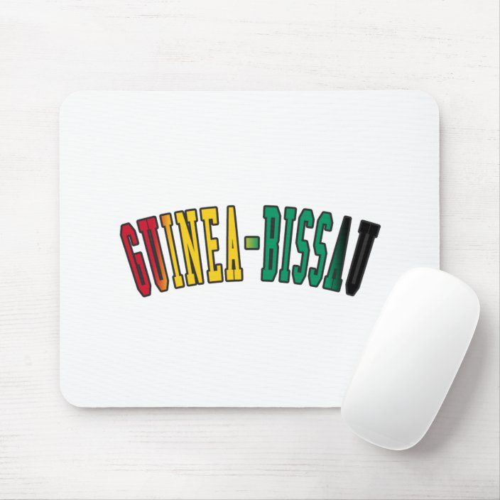 Guinea-Bissau in National Flag Colors Mouse Pad