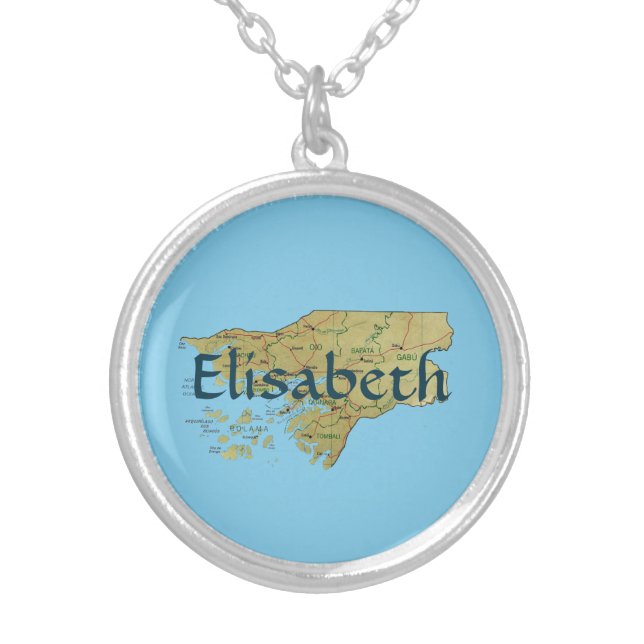 Guinea-Bissau Map + Name Necklace (Front)