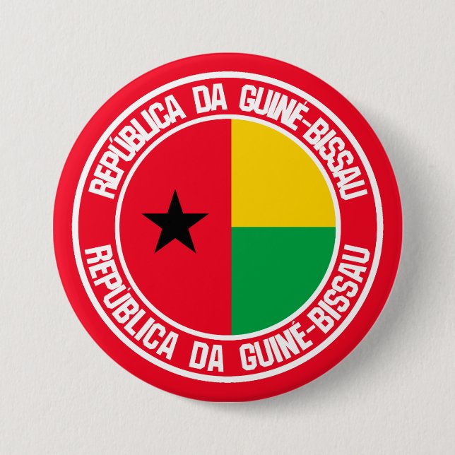 Guinea-Bissau Round Emblem Button (Front)