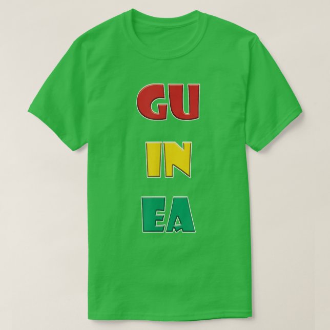 guinea Colorful Words  T-Shirt (Design Front)
