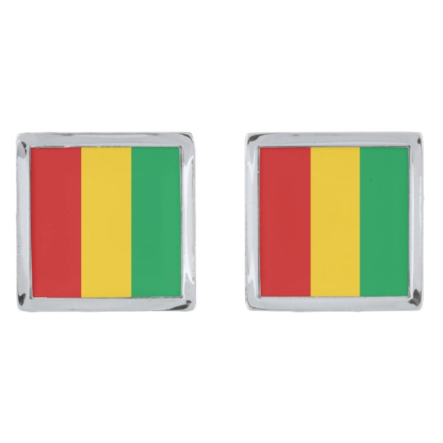 Guinea-Conakry Flag Cufflinks (Front)