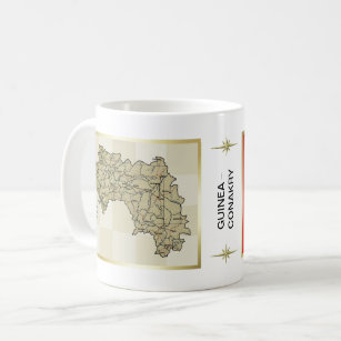 Guinea-Conakry Flag + Map Mug