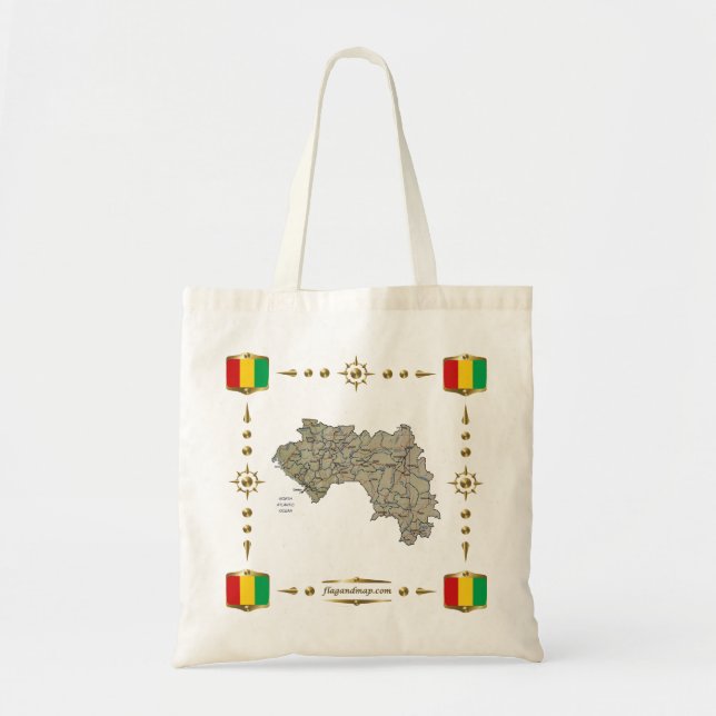 Guinea-Conakry Map + Flags Bag (Front)