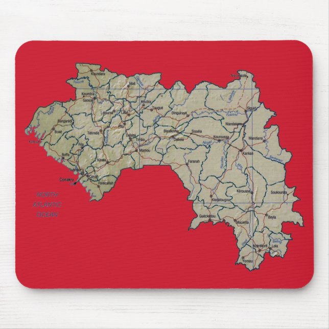 Guinea-Conakry Map Mousepad (Front)