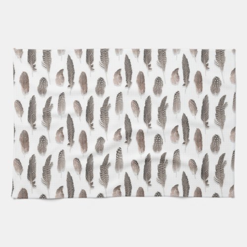 Guinea Farm Bird Feather Pattern Kitchen Towel