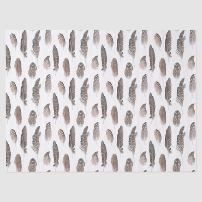 Guinea Farm Bird Feather Pattern Tissue Paper (Front)