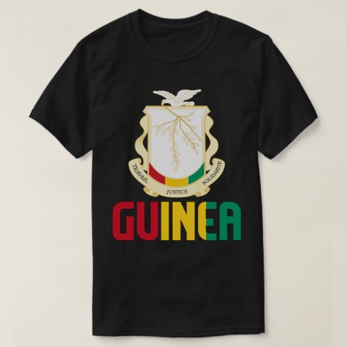 Guinea Flag and Coat Of Arms Patriotic T_Shirt