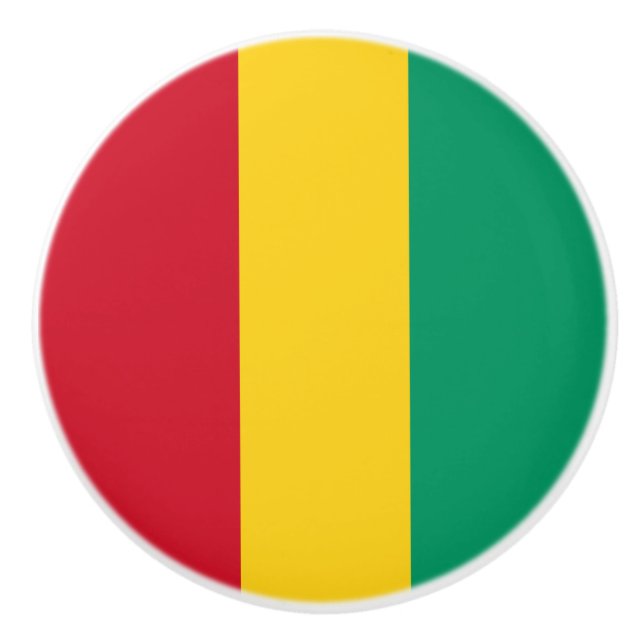 Guinea flag ceramic knob (Front)