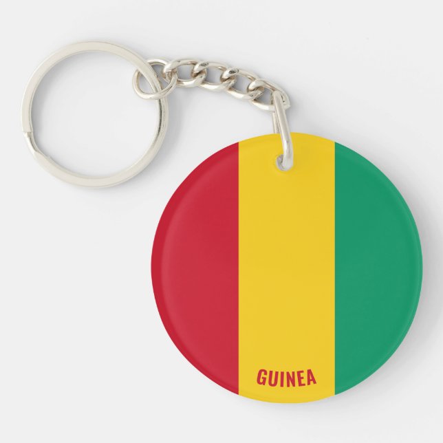 Guinea Flag Charming Patriotic Keychain (Front)