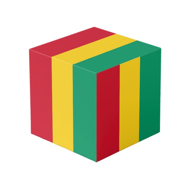 Guinea flag cube (Front Angled)