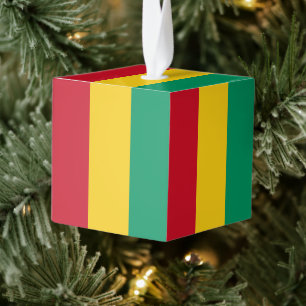 Guinea flag cube ornament