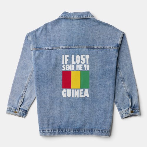 Guinea Flag Design  If lost send me to Guinea  Denim Jacket