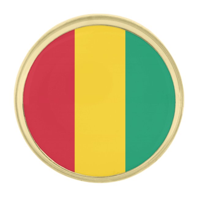 Guinea Flag Gold Finish Lapel Pin (Front)