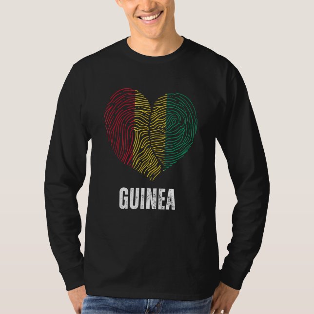 Guinea Flag Guinean Flag Guinea DNA Guinea Heart T-Shirt (Front)