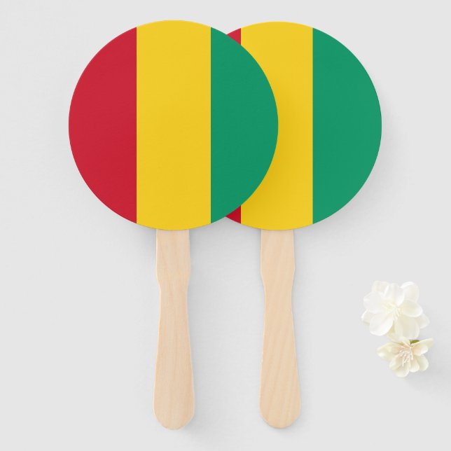 Guinea flag hand fan (Front and Back)