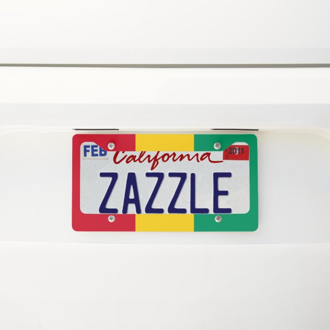Guinea flag license plate frame (On Car)