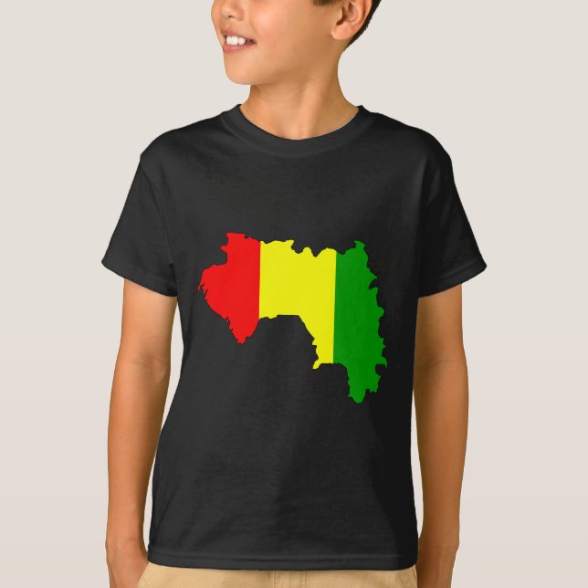 Guinea flag map T-Shirt (Front)
