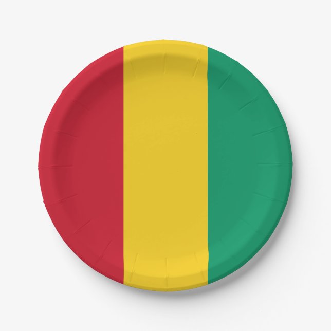 Guinea Flag Paper Plates (Front)