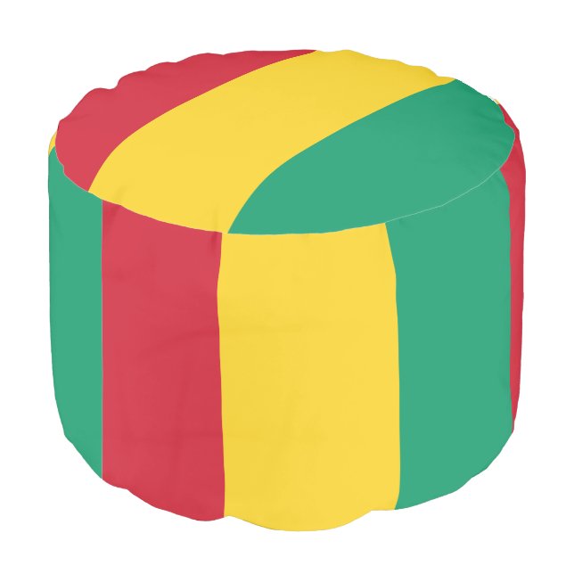 Guinea Flag Pouf (Angled Back)