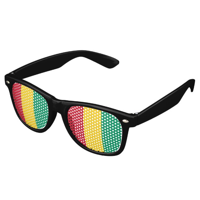 Guinea flag retro sunglasses (Angled)