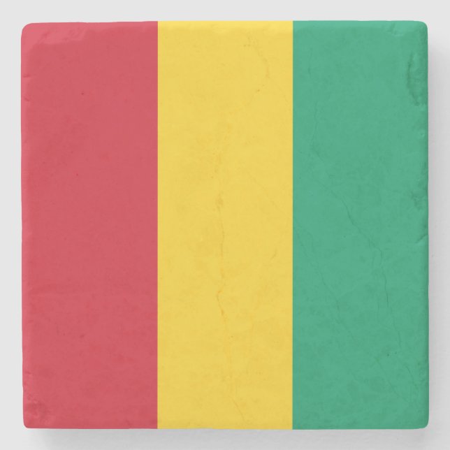 Guinea Flag Stone Coaster (Front)