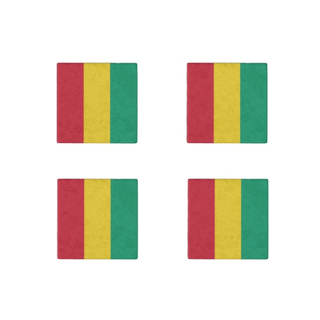 Guinea Flag Stone Magnet (Front)