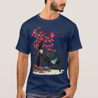 Guinea Fowl Bird Lover Heart Tree Guinea Fowl Vale T-Shirt