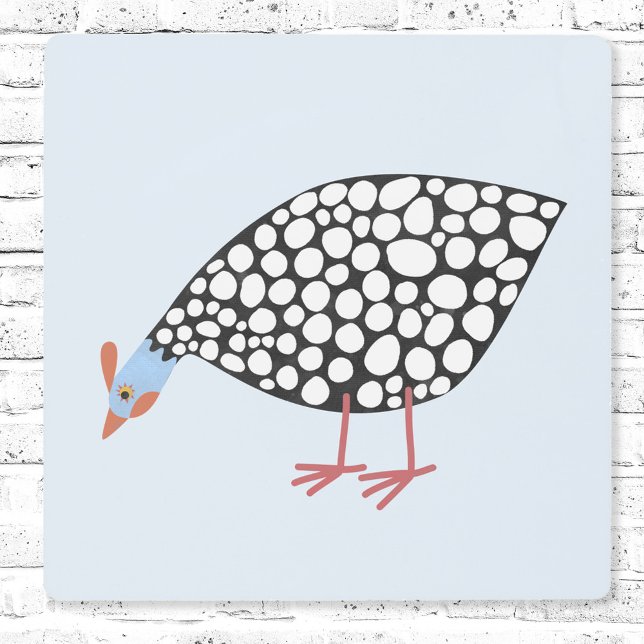 Guinea Fowl Bird Metal Print (Guinea fowl fun metal art print)