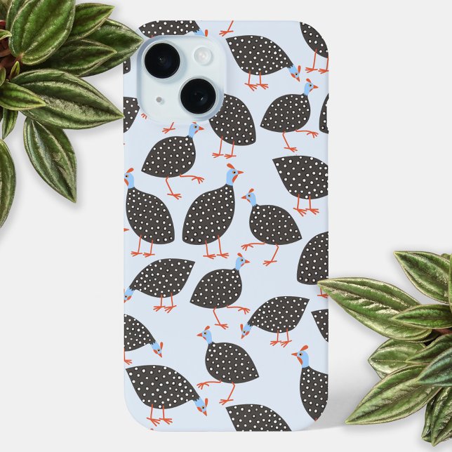 Guinea Fowl Bird Pattern Case-Mate iPhone Case (Guineafowl guinea hen fun bird pattern cell phone case)