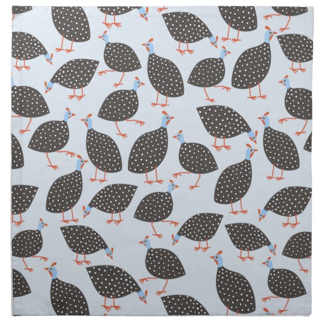 Guinea Fowl Bird Pattern Cloth Napkin (Front)