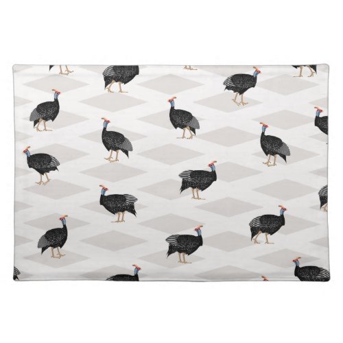 Guinea fowl bird pattern cloth placemat