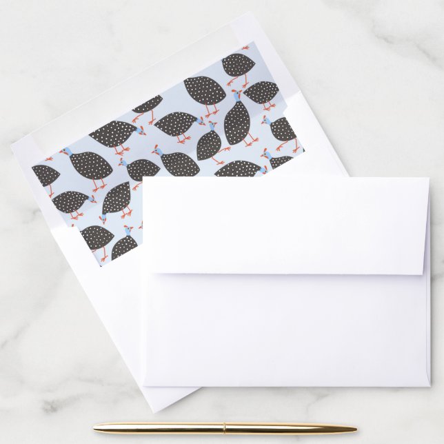 Guinea Fowl Bird Pattern Envelope Liner (Desk)