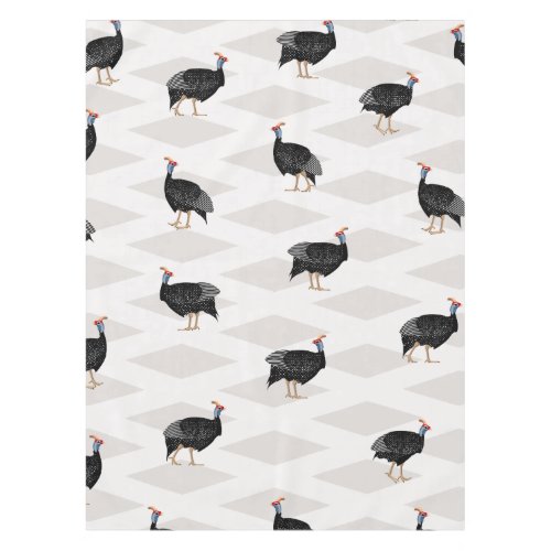 Guinea fowl bird pattern geometric tablecloth
