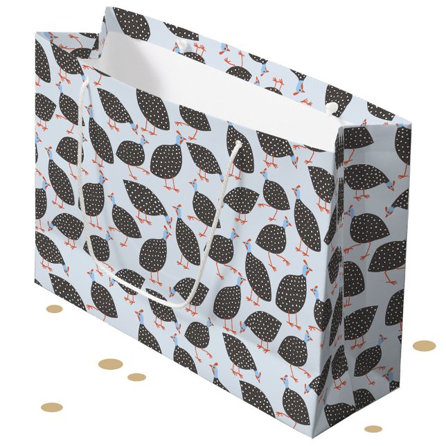 Guinea Fowl Bird Pattern Large Gift Bag (Guineafowl pattern fun gift bag)