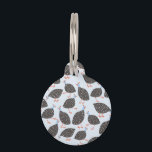 Guinea Fowl Bird Pattern Pet ID Tag<br><div class="desc">Cute and quirky guinea hen flock pattern on a pale blue background.
Design on the front,  and customize the back with your pet or family name and contact number.</div>