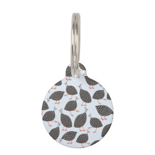 Guinea Fowl Bird Pattern Pet ID Tag