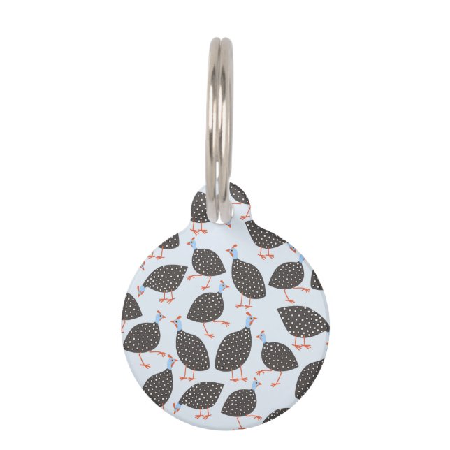 Guinea Fowl Bird Pattern Pet ID Tag (Front)