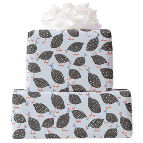 Guinea Fowl Bird Pattern Wrapping Paper